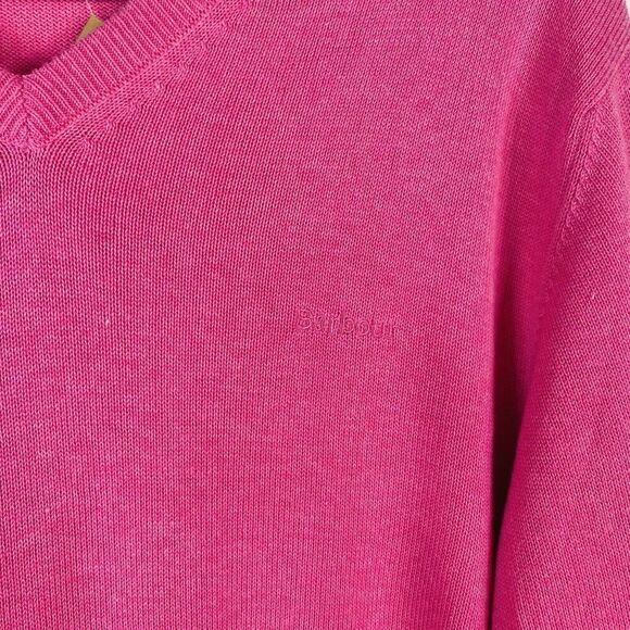 Barbour Size Small V-Neck Cotton Pullover Sweater Pink Rosewater - Picture 3 of 5